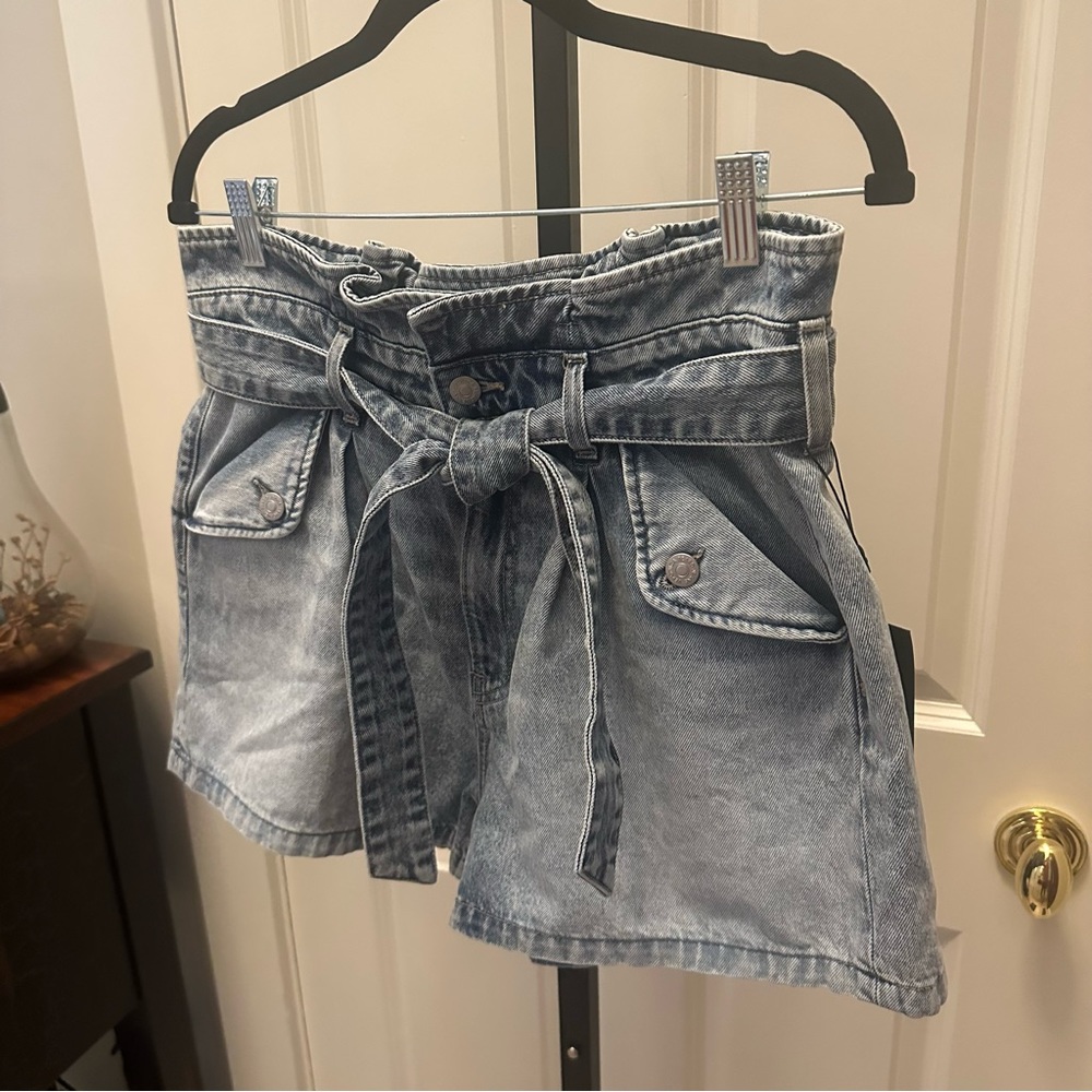 Veronica Beard Nori Paper Bag Shorts in Pebble Stone NEW - Picture 15 of 16